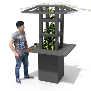 MANGE-DEBOUT AVEC JARDINIÈRE ET TREILLE ESPACE