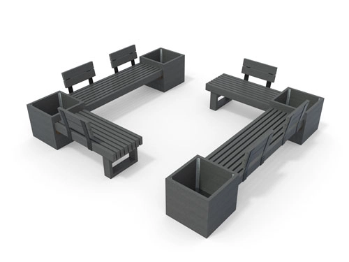 ENSEMBLE ASSISES ET JARDINIÈRES