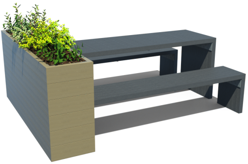 TABLE DE PIQUE-NIQUE AVEC JARDINIÈRE